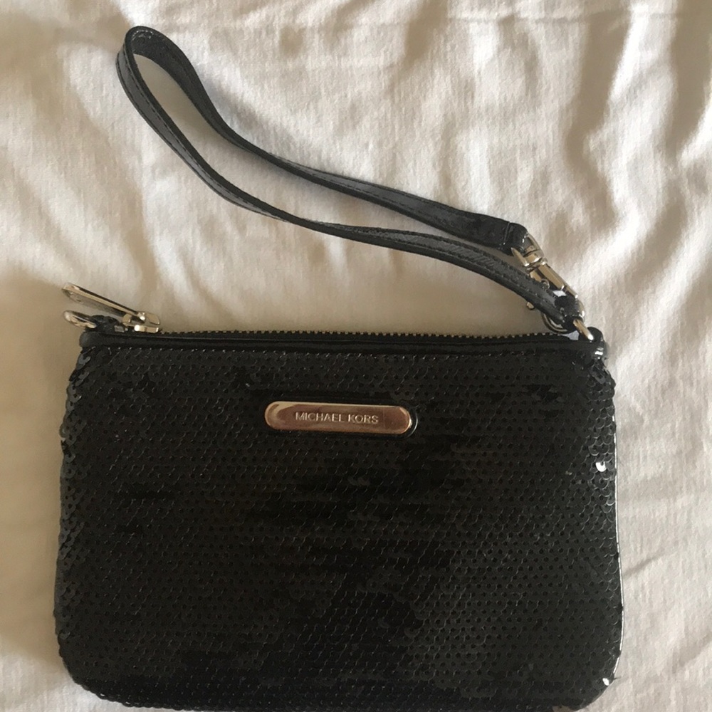 Michael Kors Black Sequin Wristlet